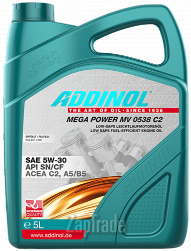 Моторное масло Addinol Mega Power MV 0538 C2 Синтетическое