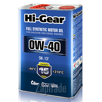 ������ �������� ����� Hi-gear SAE 0W-40 API SN/CF ������������� | ������� HG0044