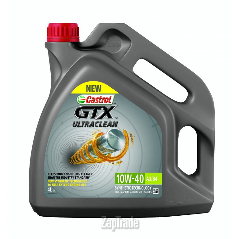 Моторное масло Castrol GTX ULTRACLEAN 10W-40 A3/B4 Синтетическое