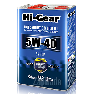 ������ �������� ����� Hi-gear SAE 5W-40 API SN/CF ������������� | ������� HG0544