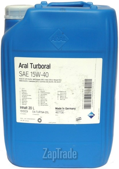 Моторное масло Aral Turboral Минеральное